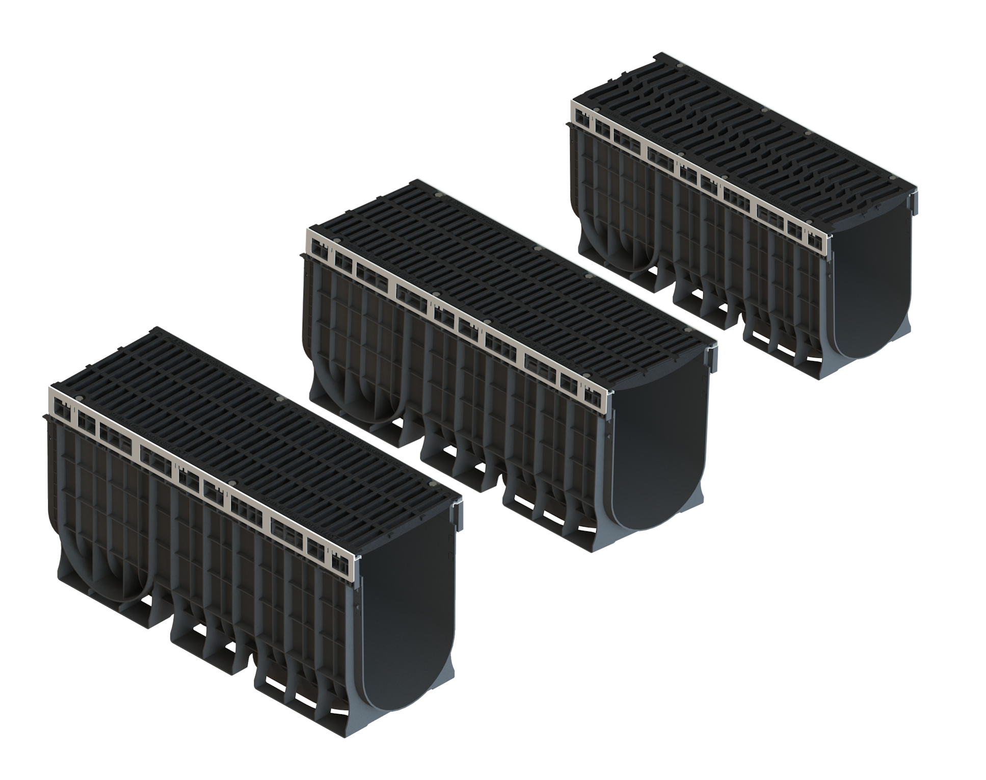 Лоток пластиковый PolyMax Drive DN300 h560 с выпуском